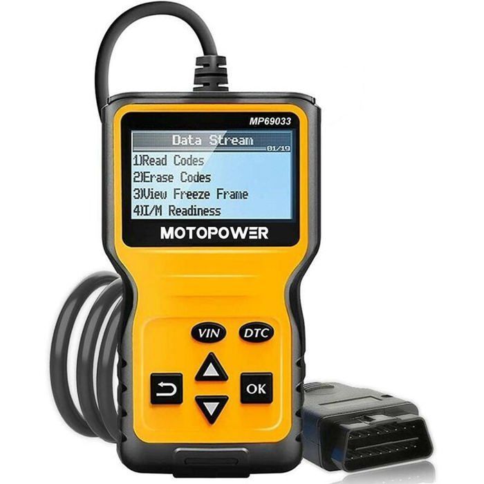 Escáner OBD2 - RYTTGOP - Universal - Diagnóstico del motor - Pantalla LCD - Cable de 2,5 m