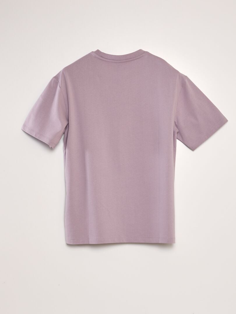Effen katoenen T-shirt - PAARS
