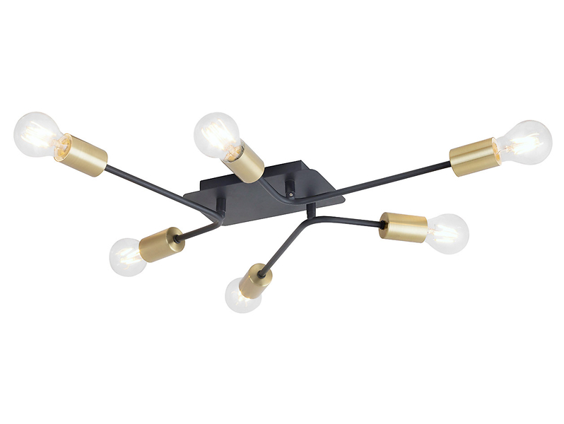 Lampa sufitowa Lanny 6-punktowa metalowa czarna