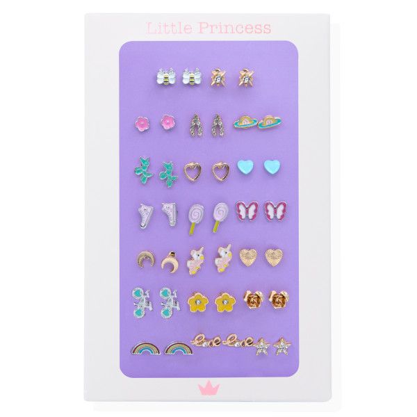 Mazās princeses mīlestības auskaru komplekts, 20 pāri Auskari