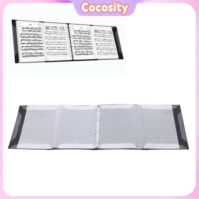 Soporte para partituras expandible Cocosity de 4 páginas, capacidad para 52 páginas, tamaño A4 desmontable, para piano, teclado, violín y violonchelo.