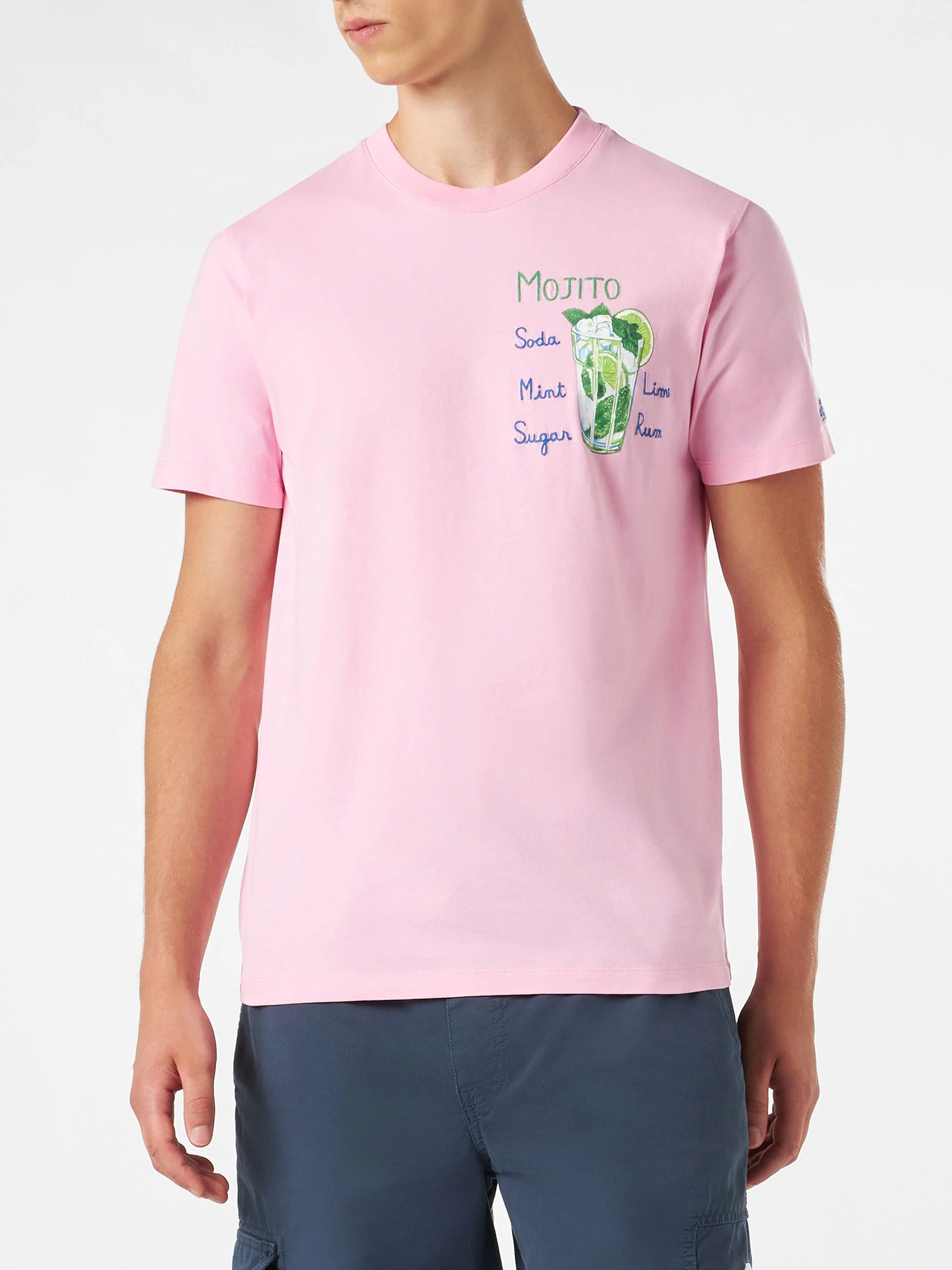 Camiseta masculina de algodão com estampa de Mojito