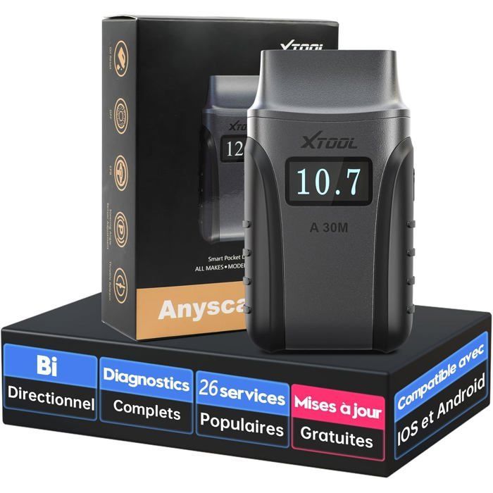 Herramienta de diagnóstico automotriz XTOOL A30M - OBD2 - 26 funciones - Compatible con 150 marcas