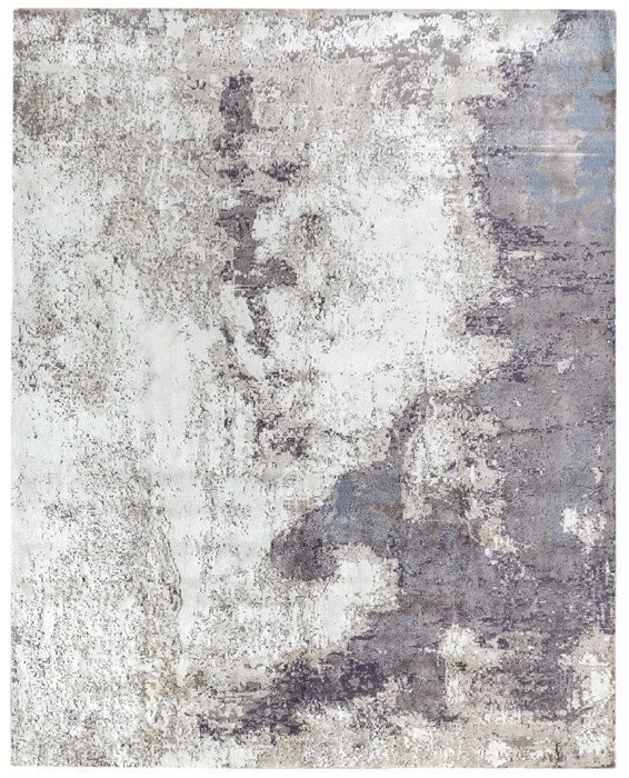Contemporary Wool Rug Alpes HAMID, Soft Modern Rug, (Ivory Grey, 300 x 200 cm)
