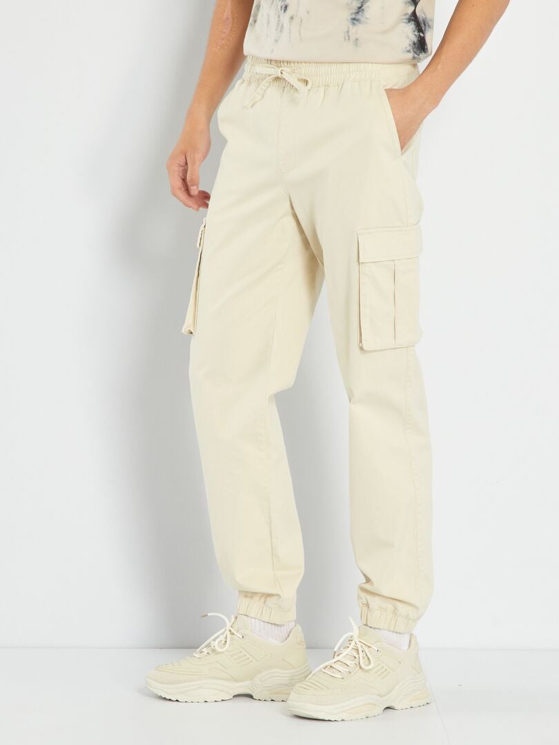 Chino's met klepzakken - beige