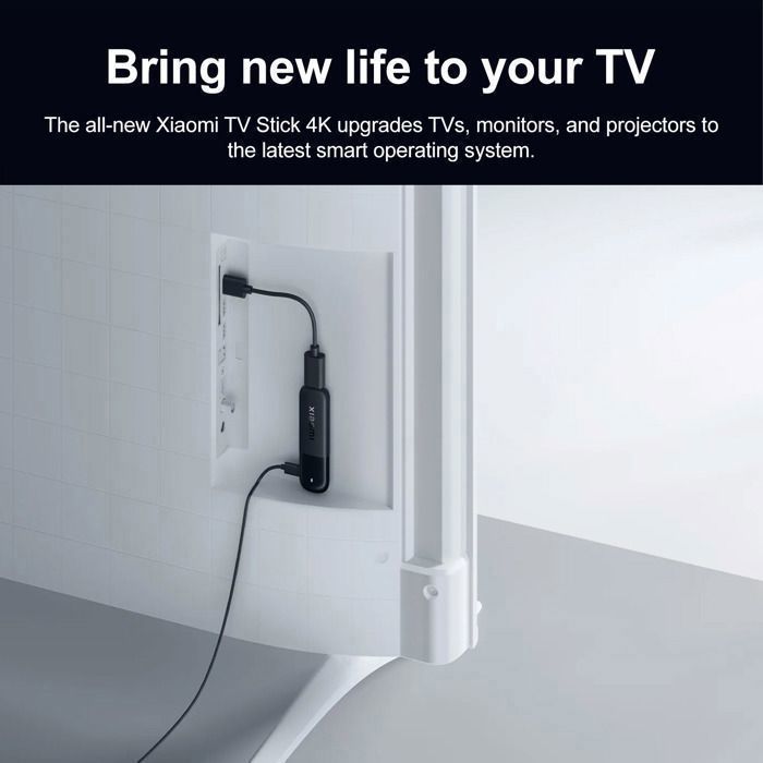 Xiaomi 4K TV Stick (2.ª generación), compatible con Google Cast, control remoto por voz, compatible con Wi-Fi 6, HDR10+ y Dolby Vision.