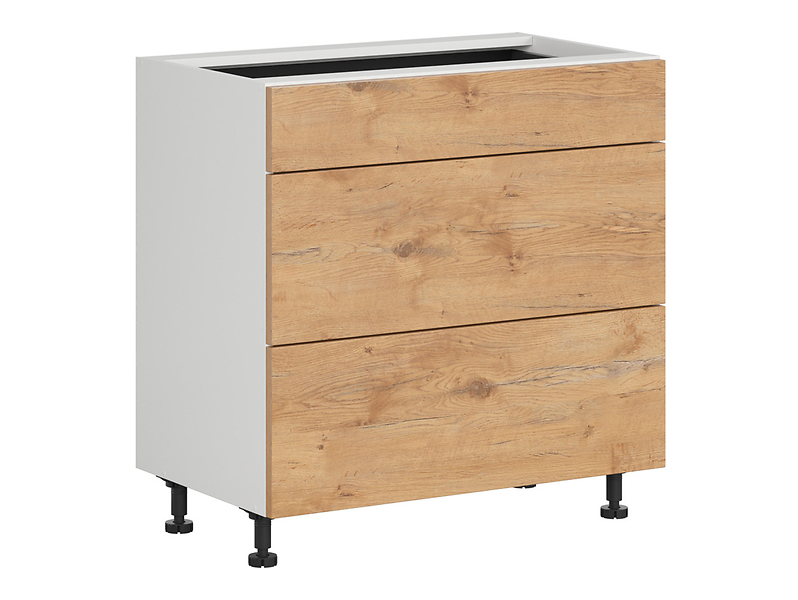 Szafka kuchenna Hamper 80 cm z szufladami cichy domyk dąb lancelot