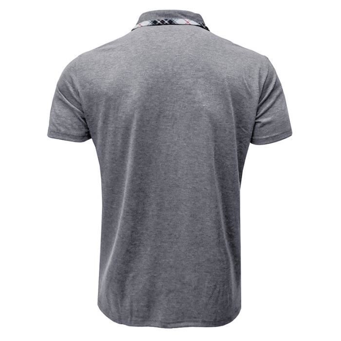 Polo da uomo INSFITY - Maniche corte - Grigio chiaro - Traspirante - Vestibilità slim