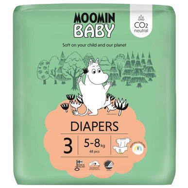 Muumi-vauvanvaipat 5-8kg koko 3 48 kpl
