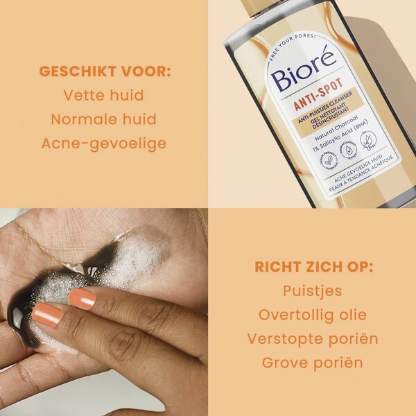 Bioré čistiaci prostriedok proti pupienkam s aktívnym uhlím<br>200ml - Nečistá pleť