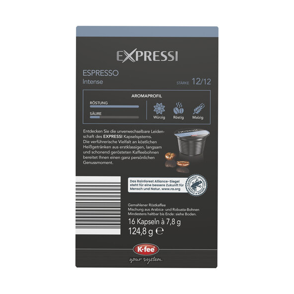Espresso Intense kaffekapsler, 6 x 125 g