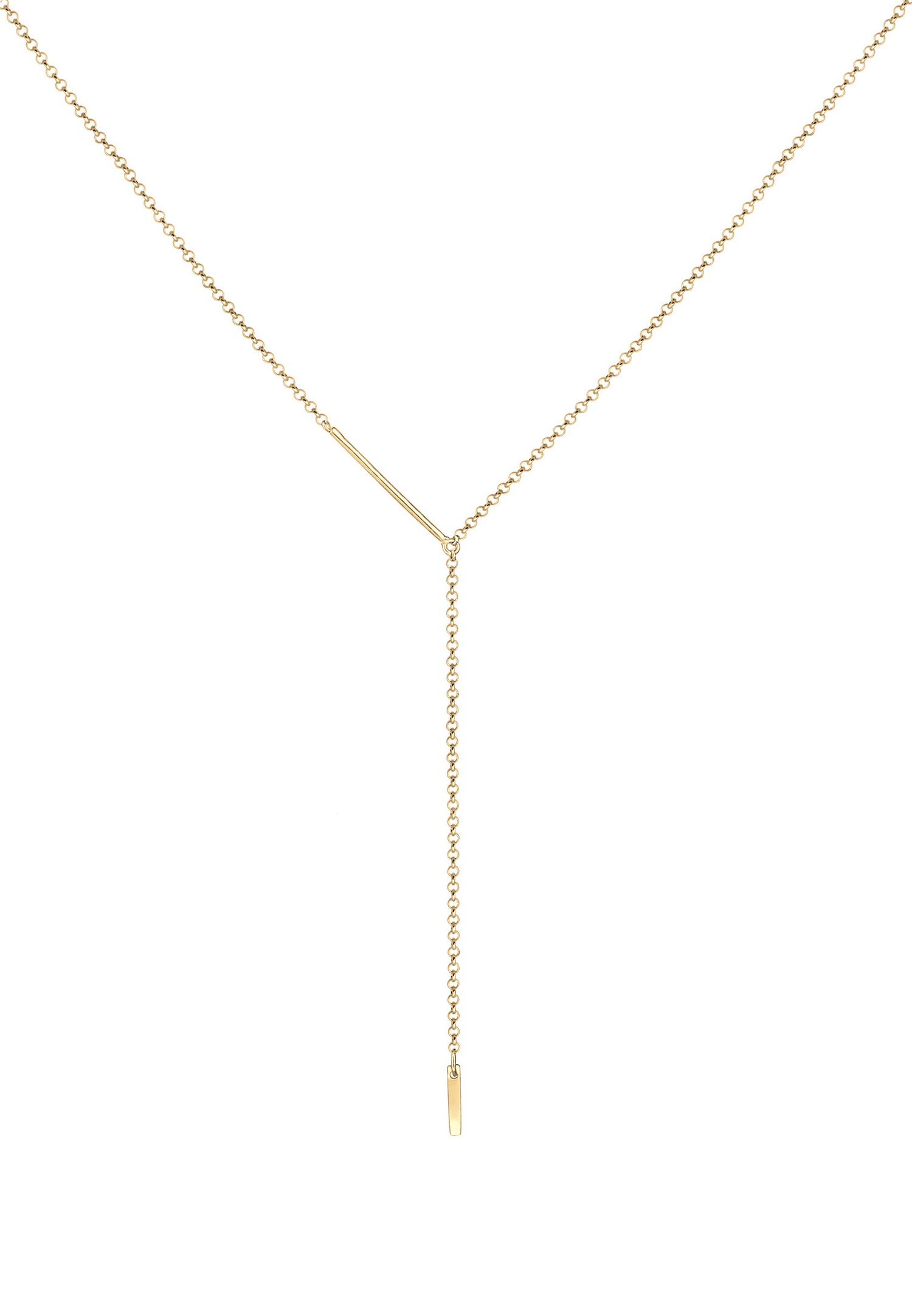 Elli Pendentif Rectangle Chaîne de Y Réglable Collier Femme - Argent (925/1000)
