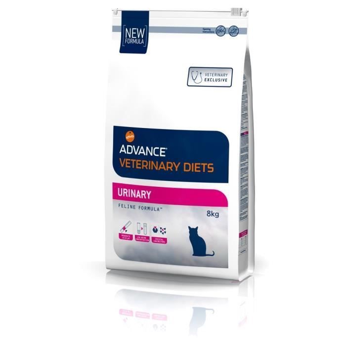 Croquettes pour chat Advance Veterinary Diets Urinary 8kg - Réduit les calculs de struvite