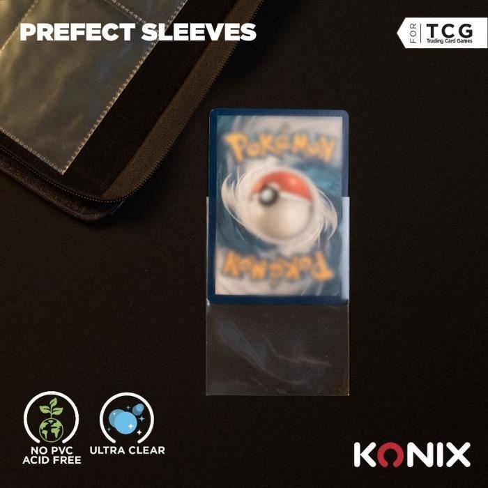 Protetores de Cartas - KONIX - Protetores Perfeitos - 100 unidades - Compatíveis com Magic: The Gathering e Pokémon - Transparentes