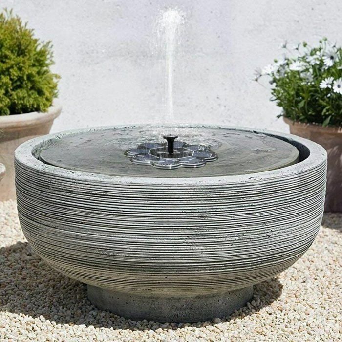 Nueva fuente solar de 1,5 W para baño de pájaros, decoración de jardín, adorno de jardín, fuente solar para mini estanque