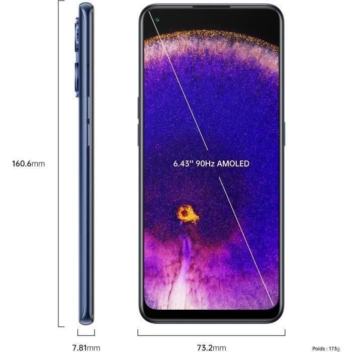 Smartphone OPPO Find X5 Lite - 256 GB - 5G - Negro Estelar (2022) - Reacondicionado - Buen estado