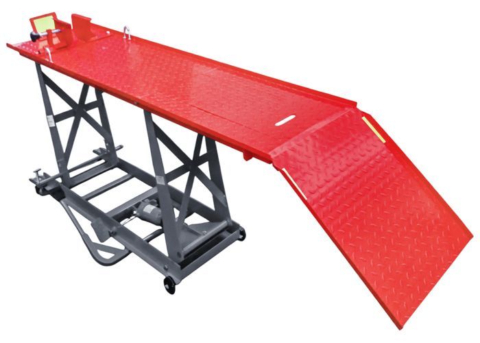 Mobile manual/mechanical motorcycle lift 450kg 2150x520 mm MW Tools TPSL420