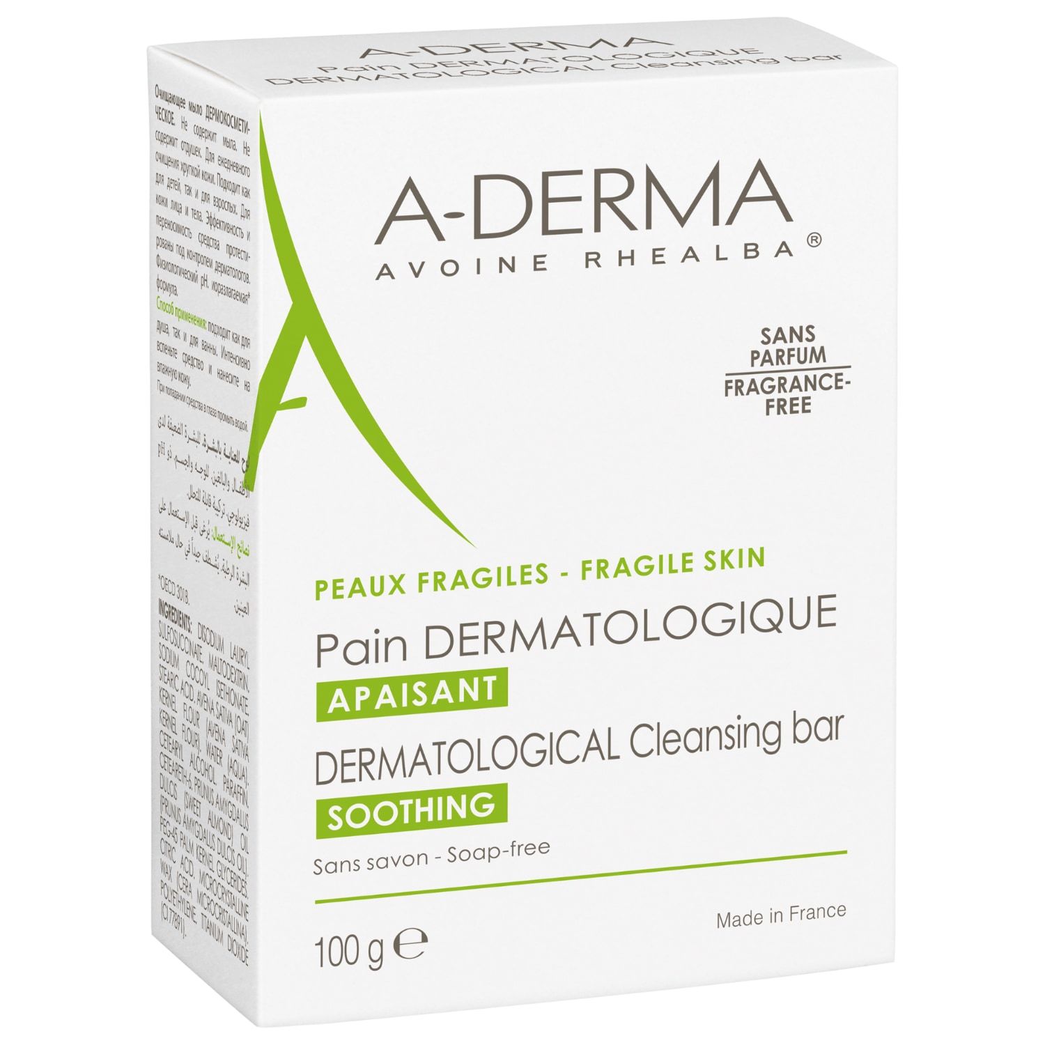 A-DERMA Körperseife, dermatologische Reinigungsseife – 100 ml