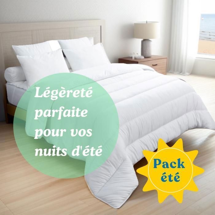 CONJUNTO DE VERÃO Edredom Blue Moon 220x240 cm + 4 Travesseiros 60x60 cm - 200g/m² - Conforto Hipoalergênico - Fabricado na Bélgica