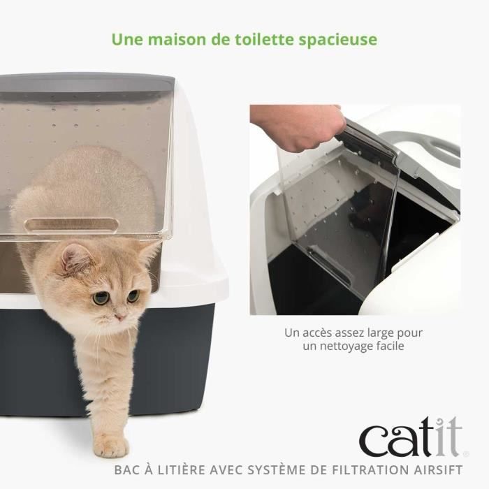 Kattenbak/kattenbak - CATIT - Airsift Jumbo - Geïntegreerd filtersysteem - L. 57 x B. 50 x H. 46,5 cm