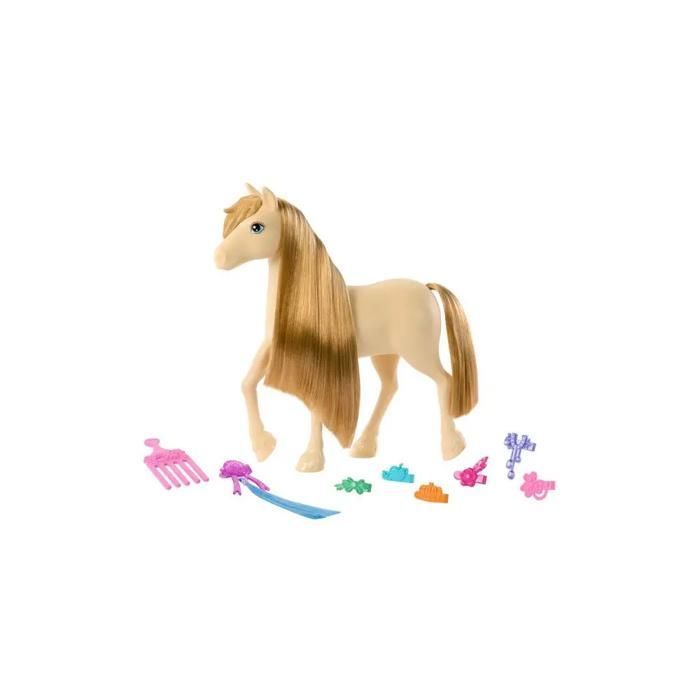 Mattel cheval jouet Barbie avec accessoires - barrettes & peigne