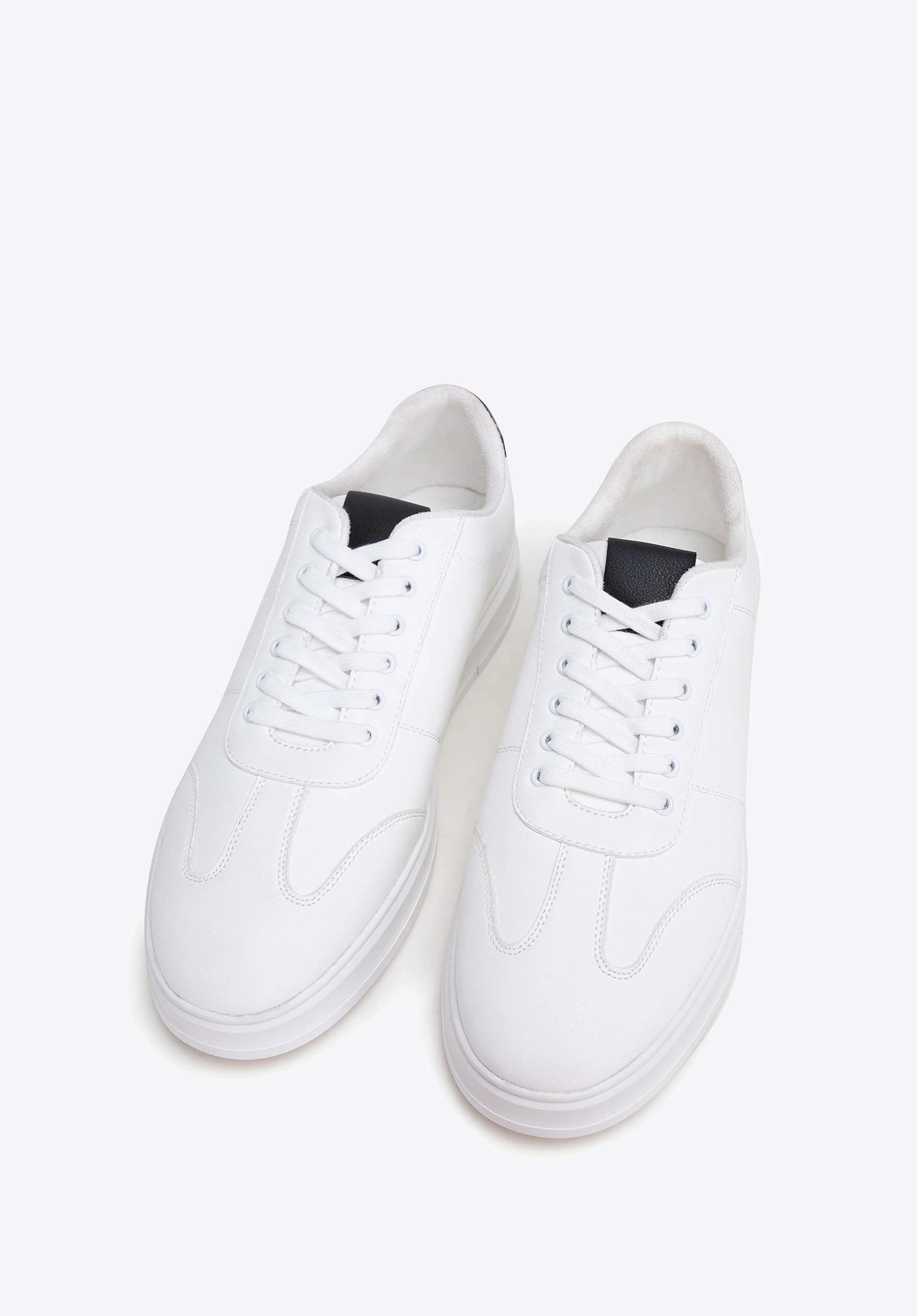 Męskie sneakersy z ekoskóry klasyczne białe