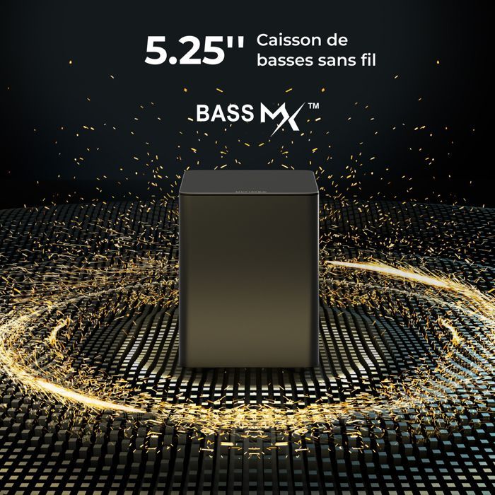 ULTIMEA Barre de son 5.1ch Dolby Atmos avec Caisson de basses + 2 enceintes, Bass et Surround Réglable, HDMI eARC, Poseidon M4T