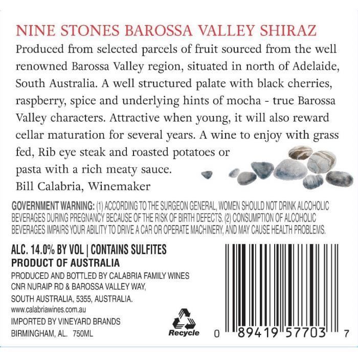 Australia Nine Stone Shiraz Barrossa