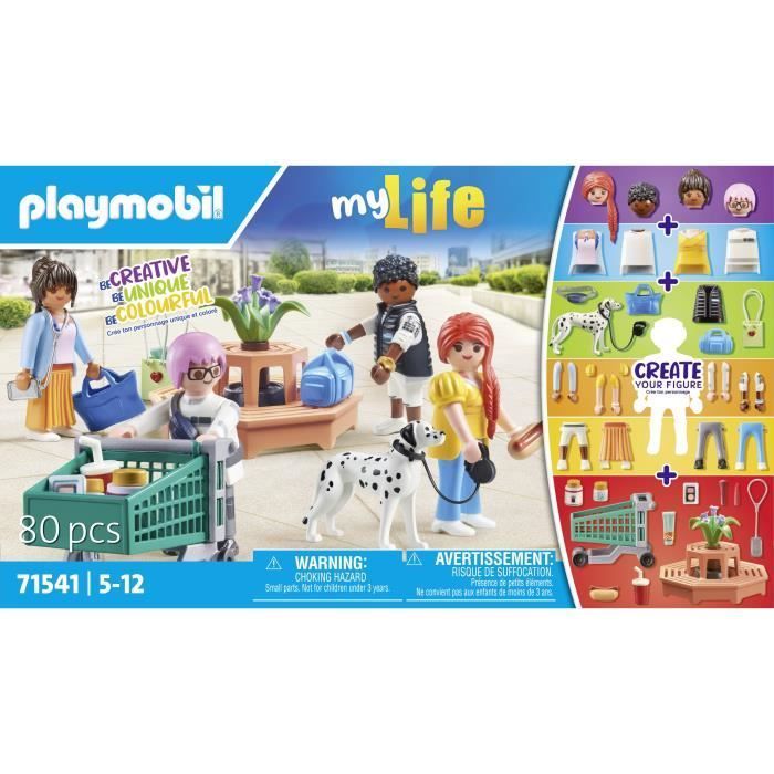 PLAYMOBIL 71541 My Figures Shopping, My Life, 80 pièces, Dès 5 ans