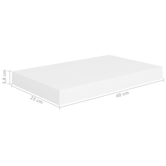 vidaXL Étagères murales flottantes 2 pcs Blanc 40x23x3,8 cm MDF