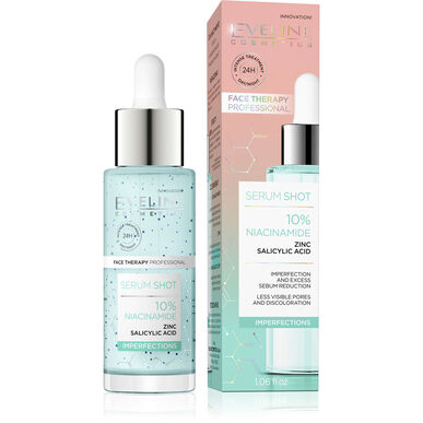 Eveline Serum Shot 10% niasiiniamidi kasvoseerumi rasvaiselle iholle, epäpuhtauksia vastaan, 30 ml