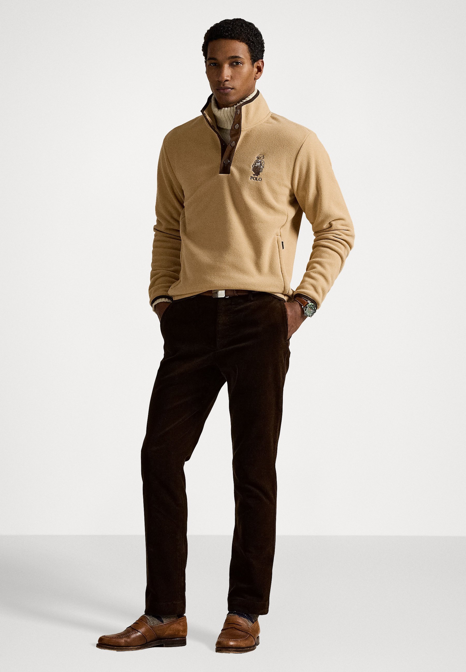 Polo Ralph Lauren POLO BÄR GEBÜRSTETER FLEECE-PULLOVER - Fleece-Pullover - klassisches Kamel