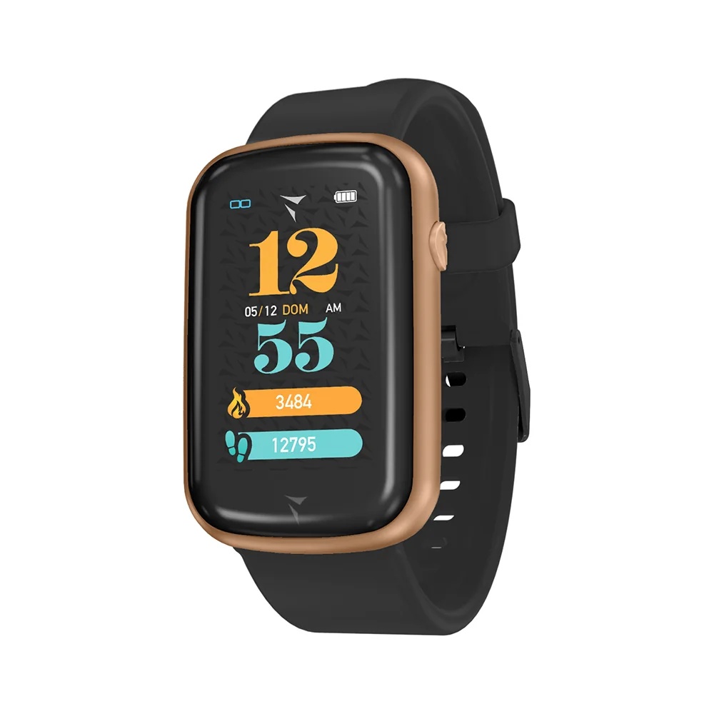 TECHMADE Techmade Steps smartwatch, zwart, goud en roze, die je altijd bij je kunt dragen.