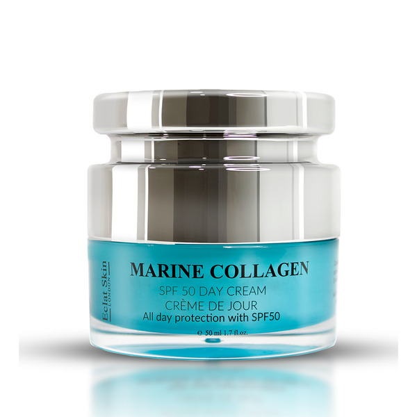 Crema giorno Eclat Skin London al collagene marino con SPF50, 50 ml