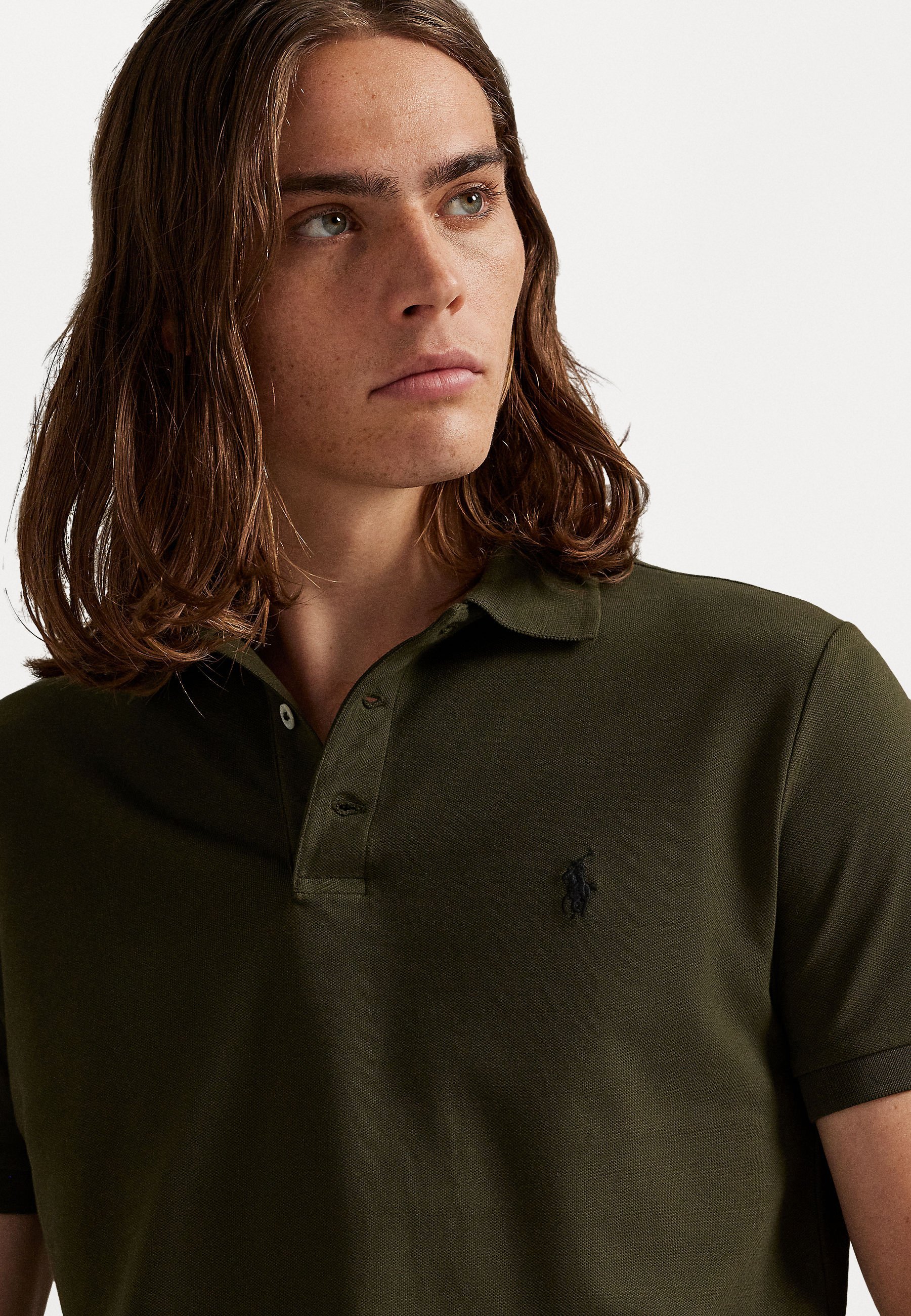 Polo Ralph Lauren CUSTOM SLIM FIT STRETCH MESH POLO - Polo - coloris olive