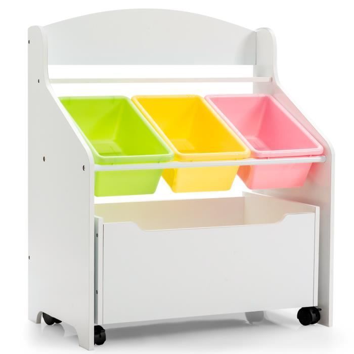 GIANTEX Coffre à Jouets pour Enfants avec 3 Palettes pour Jouets, Livres, Vêtement, Boîte de Rangement de Jouet pour 3 à 8 ans