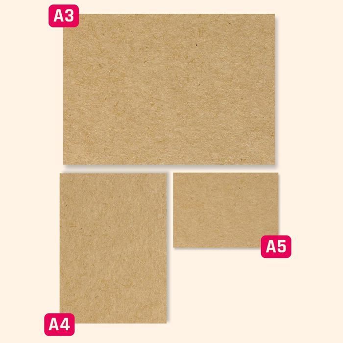 Carta Kraft A5 - TIMBRATA - 50 fogli - 200 g/m² - 21x14,85 cm - Marrone - Finitura opaca