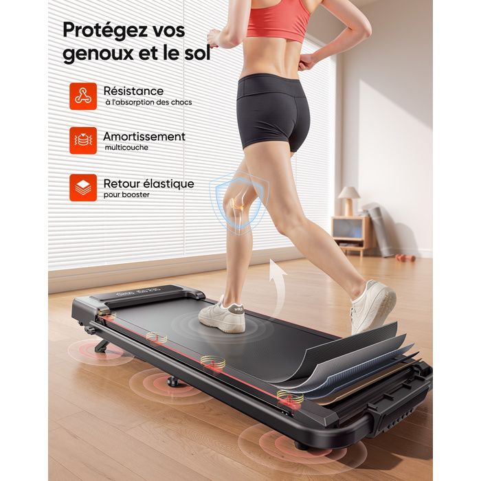 Toputure 4-in-1 opvouwbare loopband/walker, verstelbare hellingshoek, 12 km/u, 2,5 pk, stille werking voor kantoor en thuis (stille functie)