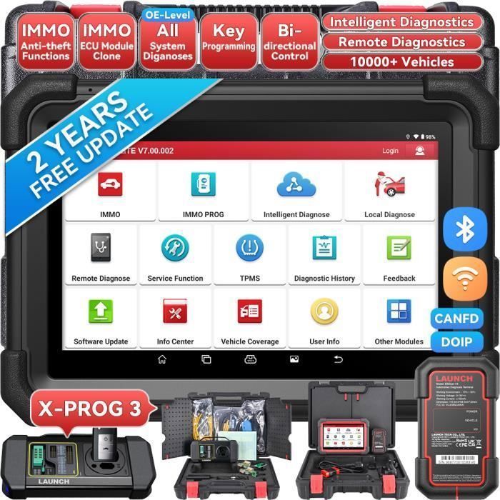 Herramienta de programación de llaves LAUNCH X431 IMMO Elite, escáner de diagnóstico automotriz OBDII, servicio de reinicio 39 en francés