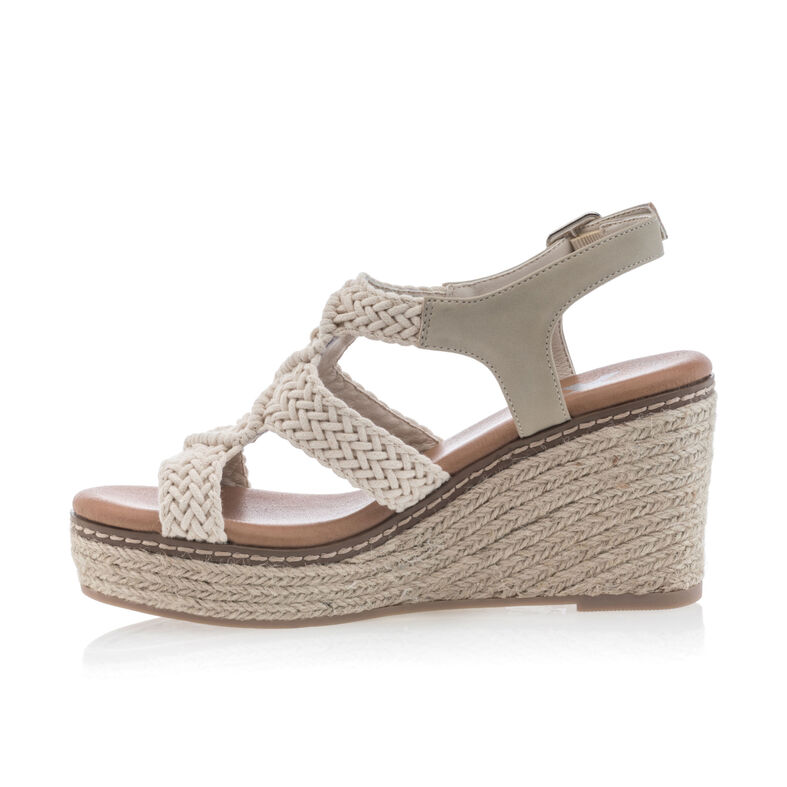 Beige Espadrilles für Damen mit Seilsohlen
