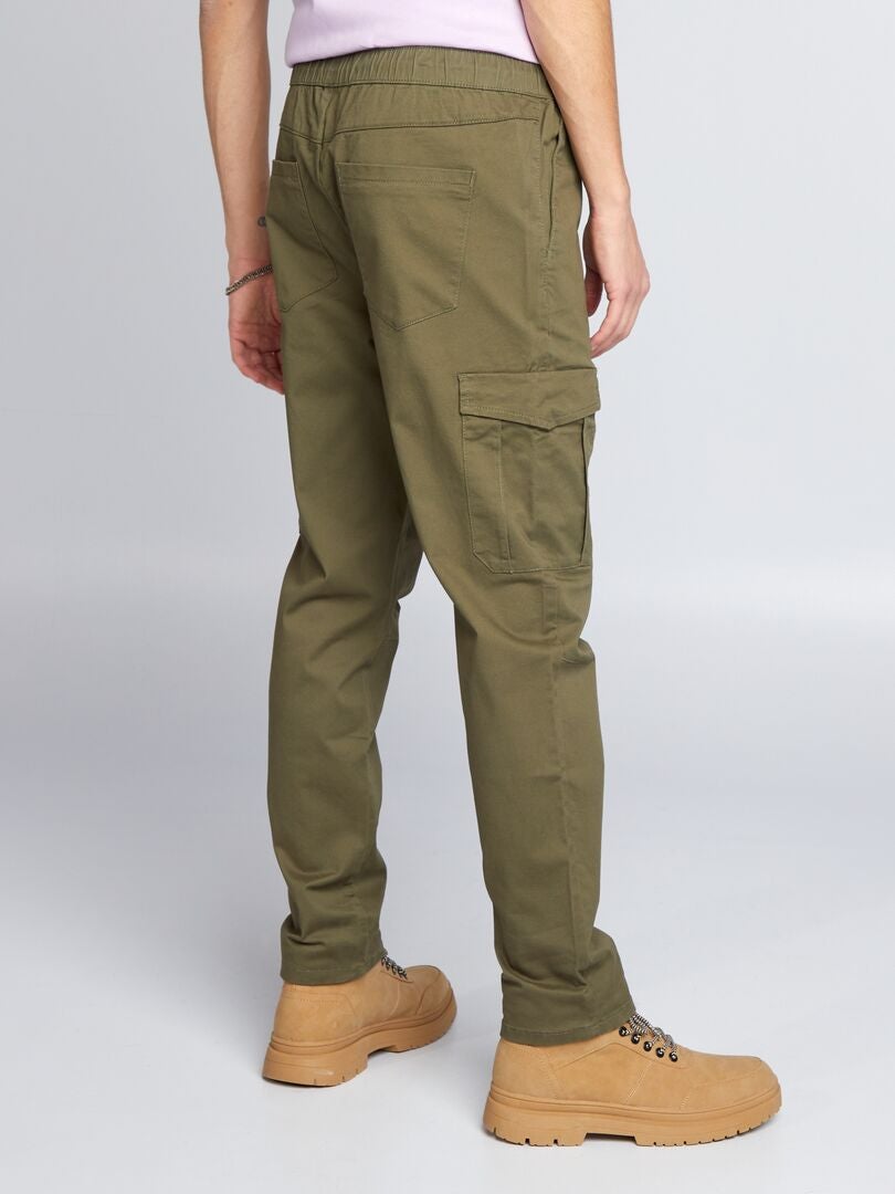 Nauwe broek met meerdere zakken - KHAKI
