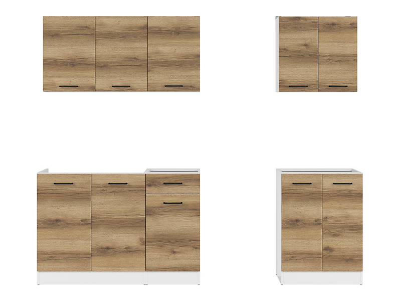 Komplet kuchenny Junona Line A 180 cm dąb delano jasny bez blatu