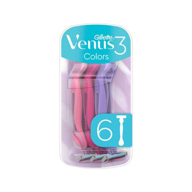 Gillette Venus britvice za enkratno uporabo, barvne, 3 kosi (6 kosov)