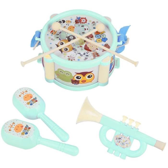 Kinder-Musikinstrumentenset – ZGEER – 6-teilig – Grün – Für drinnen – Gemischt