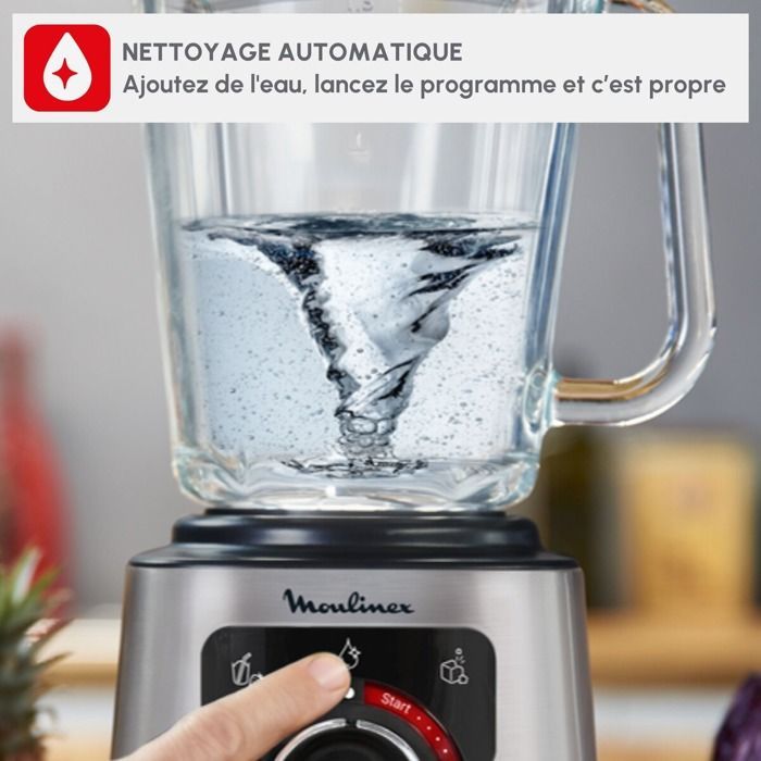 Frullatore ad alta velocità Moulinex PerfectMix+, 1200 W, ciotola da 2 litri, capacità utile 1,5 litri, tecnologia delle lame Powellix.