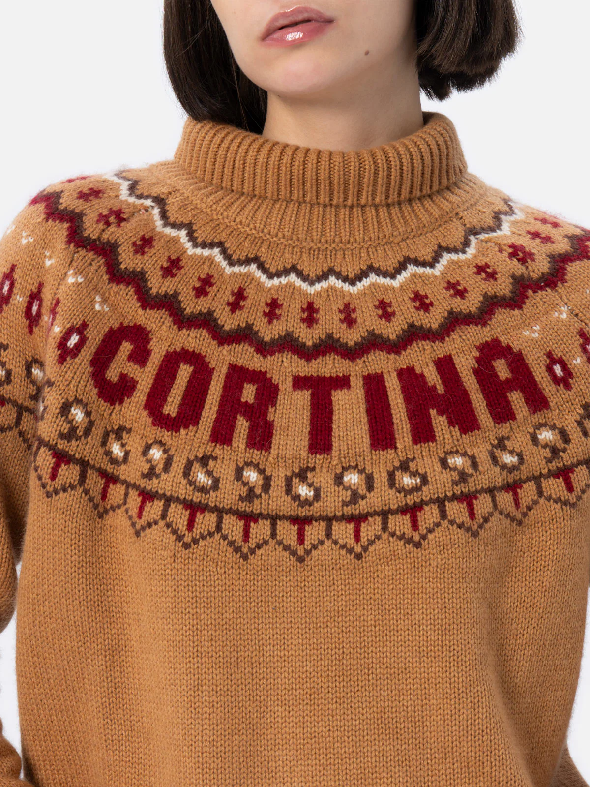 Suéter feminino Meghan em mistura de cashmere com jacquard nórdico