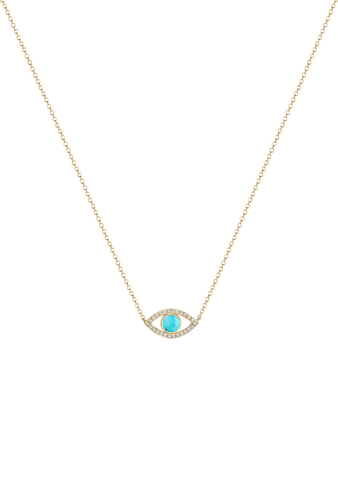 Elli Femmes Mauvais Oeil Howlithe Turquoise avec Cristaux en Argent Sterling 925
