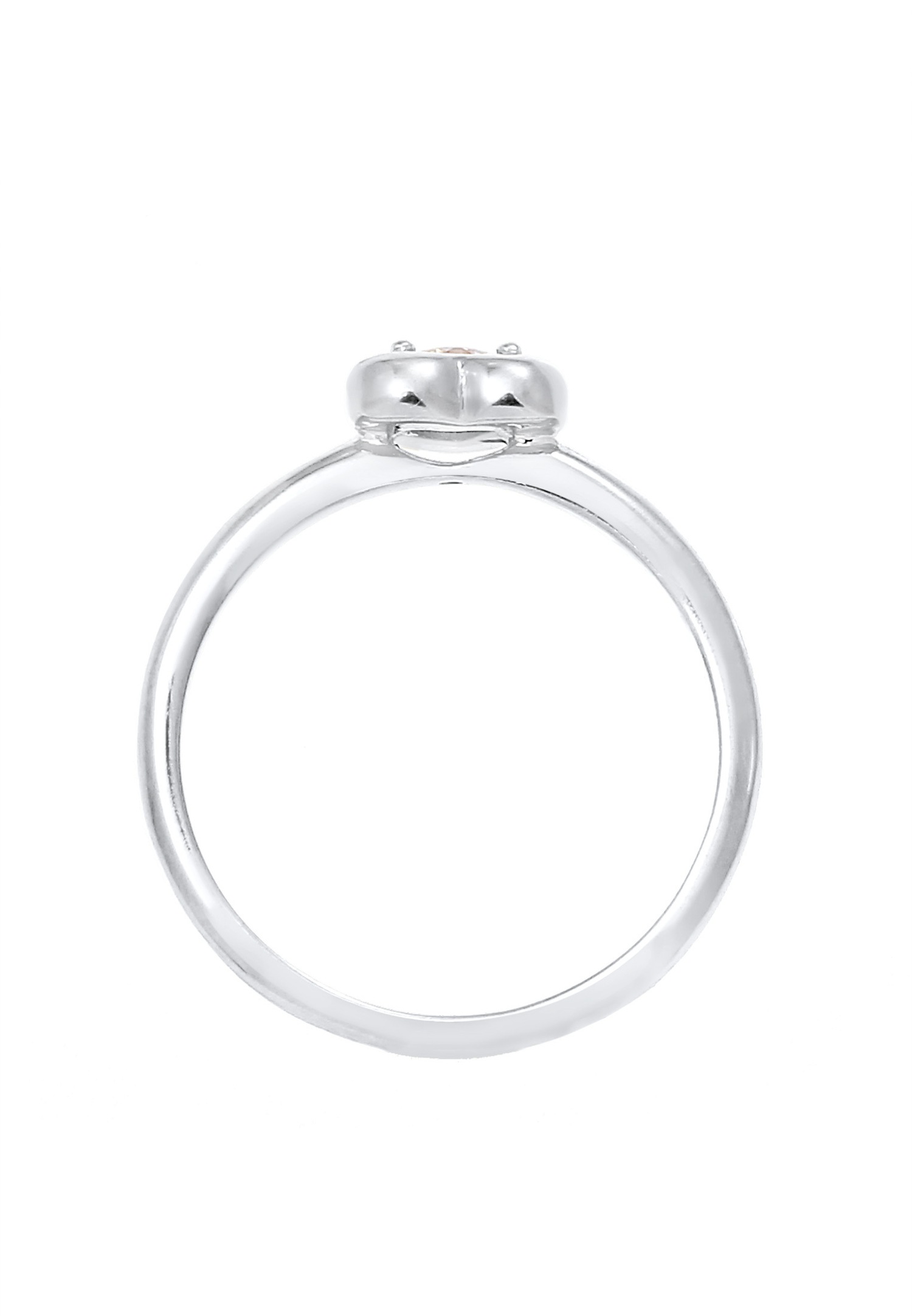 Elli Coeur Amour avec Cristaux de Zircone Bague Femme - (925/1000) Argent Plaqué Or