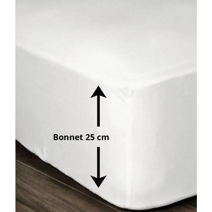 LOVELY HOME Fitted Sheet 100% Cotton 160x200x25 cm White