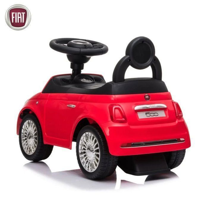 Fiat 500 Ride-On Toy for Children 1 to 3 Years Old - Red - Officially Licensed - Horn & Sound Effects - Walking Aid - Storage Box - 25kg